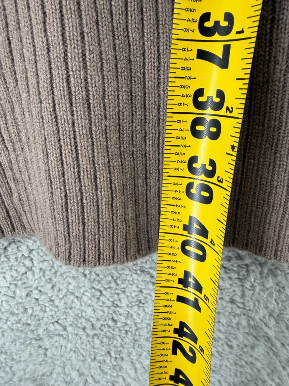Athleta Taupe Open-Front Long Cardigan wool cashmere blend - Picture 6 of 7